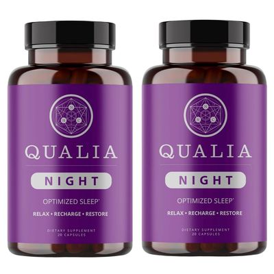 NEUROHACKER COLLECTIVE Qualia Night Sleep Aid Non-Habit Forming Science-Backed Supplement for Deep Refreshing Sleep Melatonin-Free, Vegan, Non-GMO, Gluten-Free