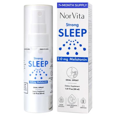 NorVita Melatonin Sleep Spray 2 mg (215 Servings) - Liquid Melatonin Spray for Sleep, Fast-Acting Sublingual Formula, Supports Healthy Sleep - Vegan, GMO-Free, Melatonin Spray for Adults
