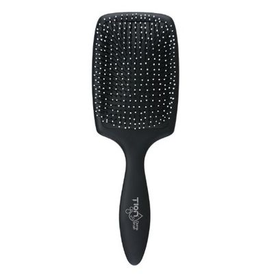 Tion Detanger Damp Hair Brush for Wet Dry Hair Negative Ion Infused Ball Tips, Glide Through Tangles with Ease for All Hair Type - Black