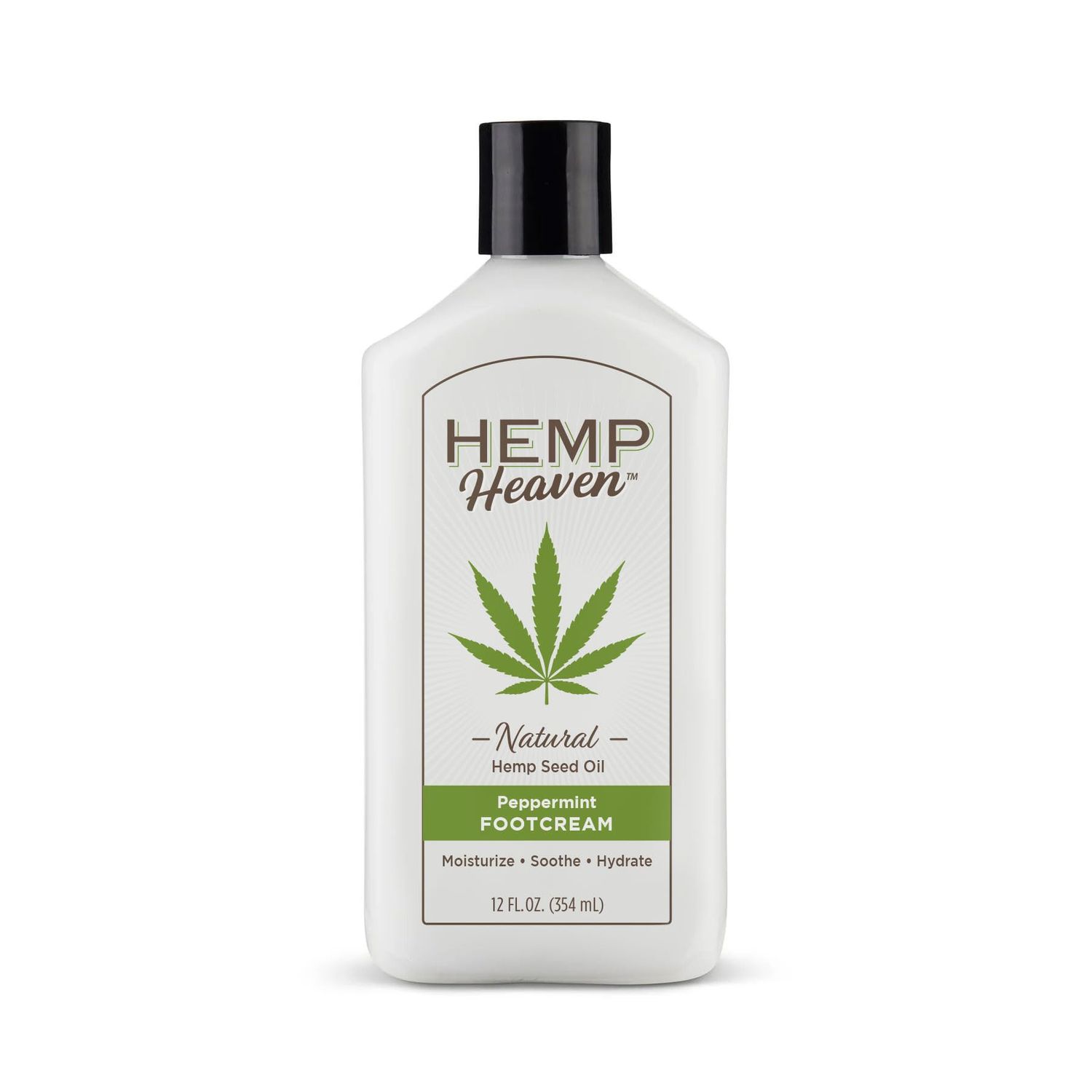 Hemp Heaven Peppermint Foot Cream Infused with Hemp Seed Oil - Hydrating Care for Dry Cracked Feet - 12oz
