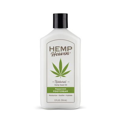 Hemp Heaven Peppermint Foot Cream Infused with Hemp Seed Oil - Hydrating Care for Dry Cracked Feet - 12oz
