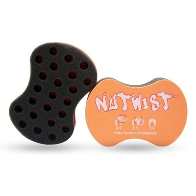 Nudred Hair Sponge for Black Men Women, Hair Sponge for Curling Afro Style Dreads, Curls, Coils Twists, Curl Sponge Brush with Large Holes, Orange