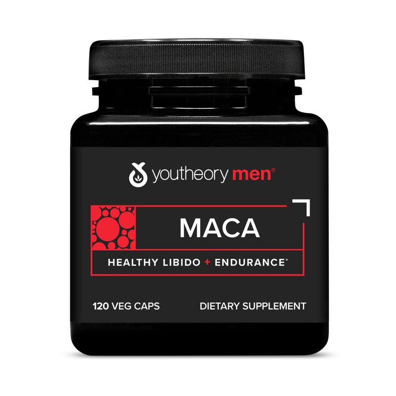 Youtheory Men's Maca - Vegan Maca Supplement for Men - Supports Energy, Stamina Endurance - Dairy, Soy Gluten Free - 120 Vegetable Capsules