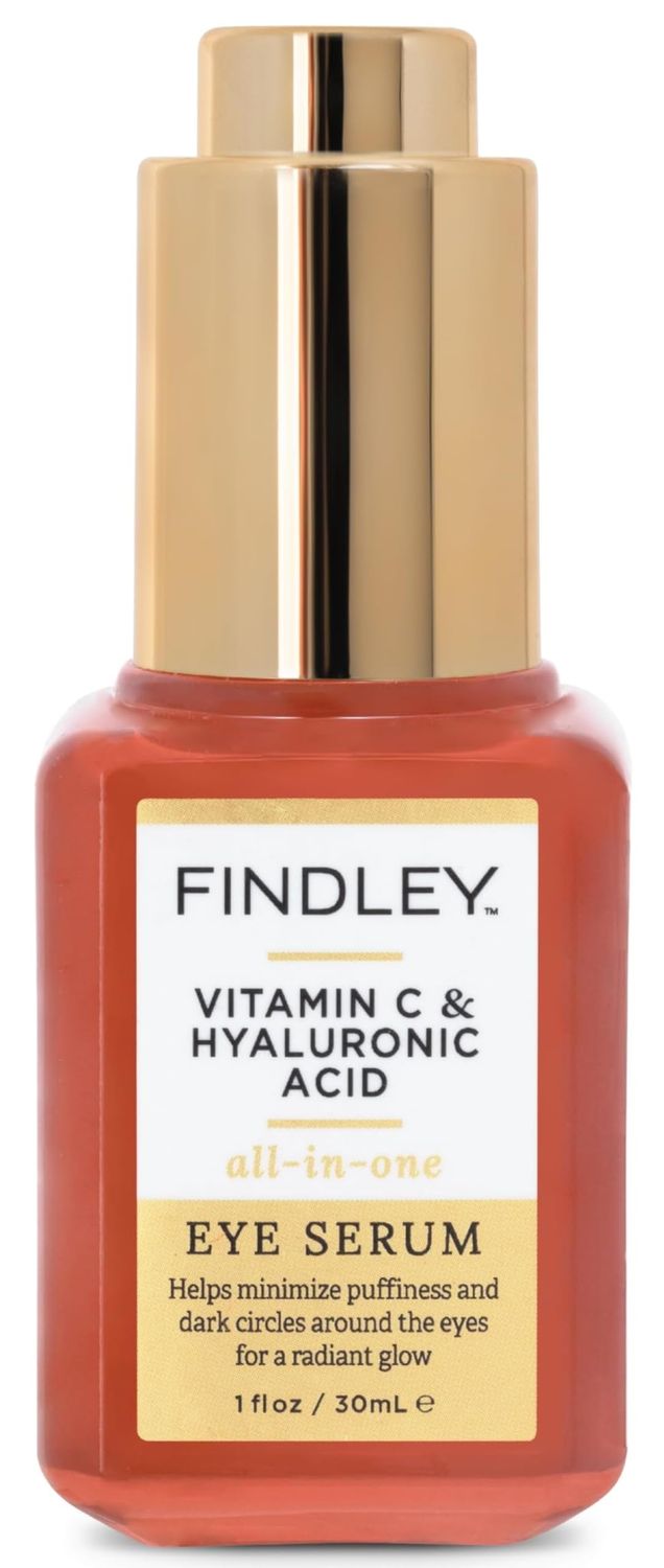 Findley Vitamin C Hyaluronic Acid All-in-One Eye Serum Minimizes Puffiness Dark Circles Radiant Glow (1 Fl Oz)