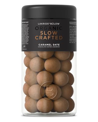 LAKRIDS BY BLOW - Caramel Date - 9.35 OZ - Organic Chocolate Coated Gourmet Licorice from Scandinavia - Gluten Free Gelatine Free - Danish Candy