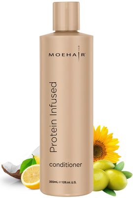 MOEHAIR Protein Infused Conditioner Protein Hair Treatment Repairs Damaged Hair Hydrates Hair Controls Frizz Adds Shine Luster Sulfate Paraben-Free Hair Conditioner (12 Fl Oz)