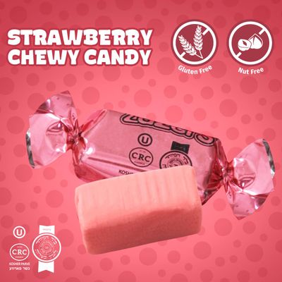 Zazers Baby Pink Chewy Foil Candy - 1 Pound - Strawberry Flavor - Individually Wrapped, Perfect for Color Themed Party Decor Gender Reveals, Kosher, Gluten-Free, Nut-Free