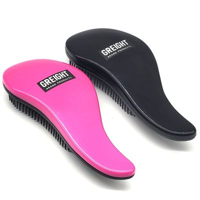 Detangler Brush Set - Pack of 2 - Removes Tangles and Knots, Straightening Hair Smooth Without Pain (Pink and Black)