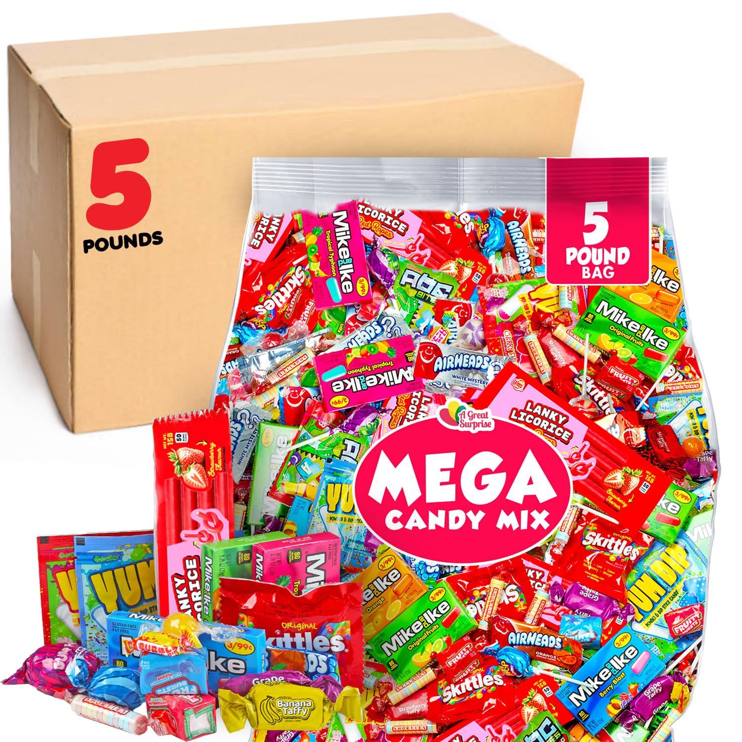 Pinata Bulk Candy - 5 Pounds - Individually Wrapped Variety Pack