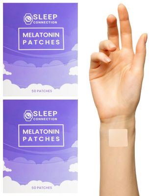 Sleep Connection Melatonin Patches for Adults - 60 Beige Sleep Patches for Adults, Skin Friendly, Sleep Promoting Stickers with Natural Ingredients - Supports Better Sleep Relaxation - 2 packs of 30