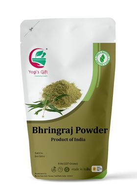 Bhringraj Powder 8 Oz (227 grams) Eclipta Alba 100 Pure 100 Natural False Daisy Powder By Yogi&#39;s gift