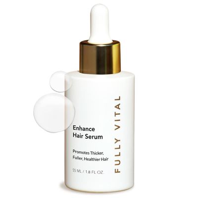 FullyVital Enhance Hair Growth Serum - Science Backed Hair Serum For Thicker, Fuller Looking Hair - Vegan and Lightweight - 1.7 FL OZ 1 Bottle