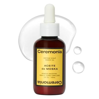 Ceremonia Aceite de Moska Hair Oil Heritage Scalp Remedy Serum Nourishing and Balancing Pre-Shampoo Treatment, 2 Fl Oz 60 Ml