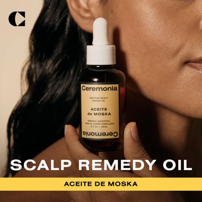 Ceremonia Aceite de Moska Hair Oil Heritage Scalp Remedy Serum Nourishing and Balancing Pre-Shampoo Treatment, 2 Fl Oz 60 Ml
