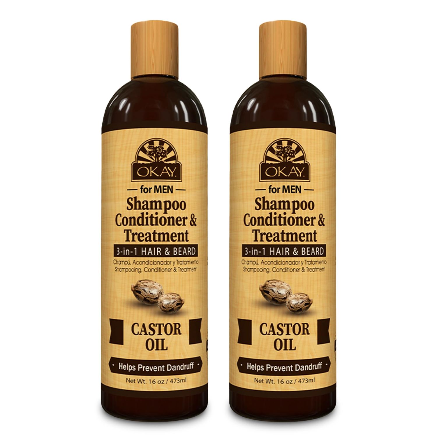 Okay Pure Naturals Extra Dark 100 Pure Black Jamaican Castor Oil - Castor Oil for Hair Growth for Men Women, Moisture for Skin, Face, Scalp, Eyelashes, Eyebrows - 4 oz Glass Bottle (Pack of 2)