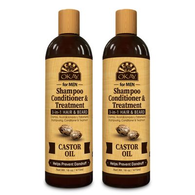 Okay Pure Naturals Extra Dark 100 Pure Black Jamaican Castor Oil - Castor Oil for Hair Growth for Men Women, Moisture for Skin, Face, Scalp, Eyelashes, Eyebrows - 4 oz Glass Bottle (Pack of 2)