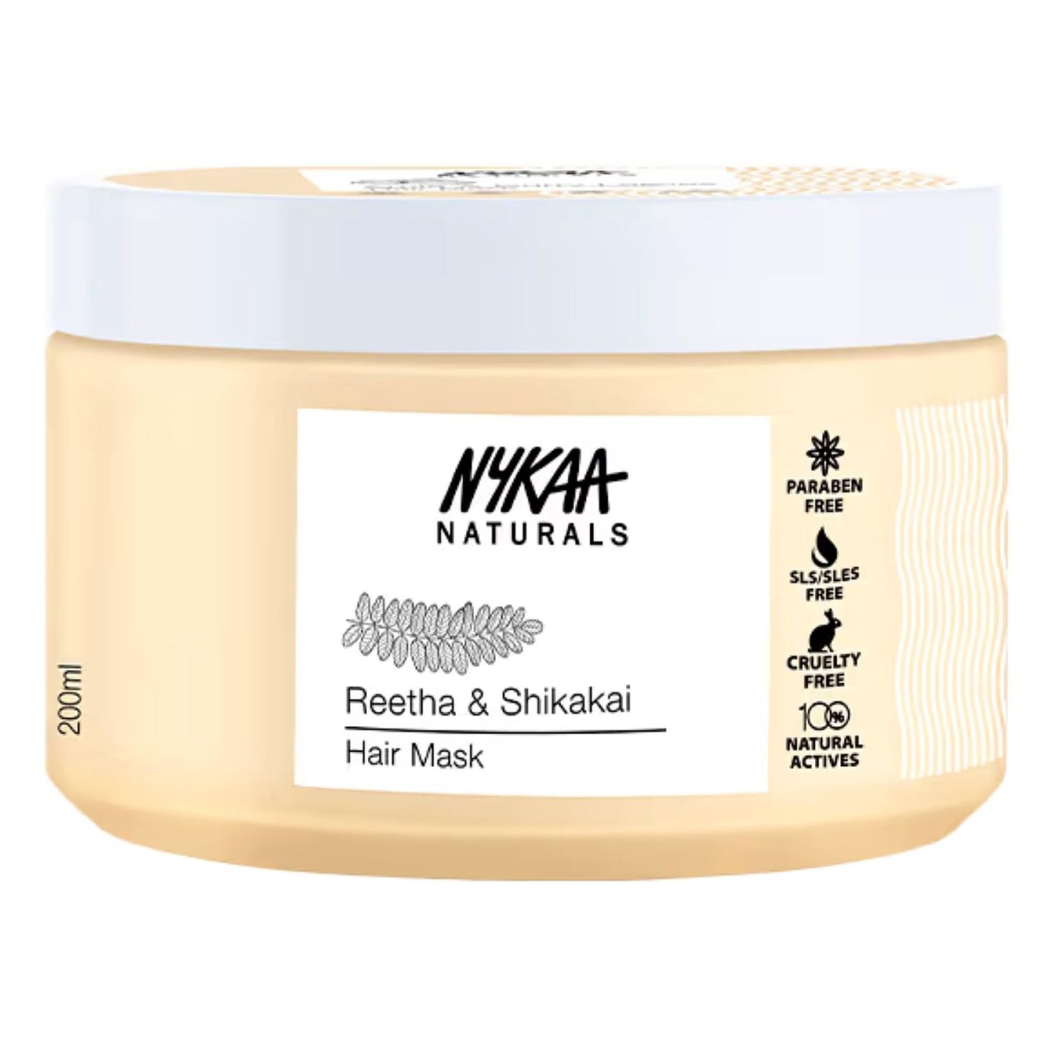 Nykaa Naturals Hair Mask, Reetha and Shikakai, 6.76 oz - Strengthens Roots for Fine Hair - Hair Moisturizer for Dull Hair - Safe for Colored Hair