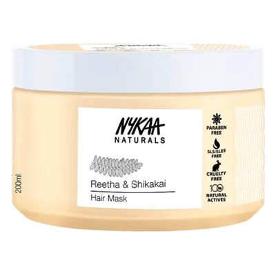 Nykaa Naturals Hair Mask, Reetha and Shikakai, 6.76 oz - Strengthens Roots for Fine Hair - Hair Moisturizer for Dull Hair - Safe for Colored Hair