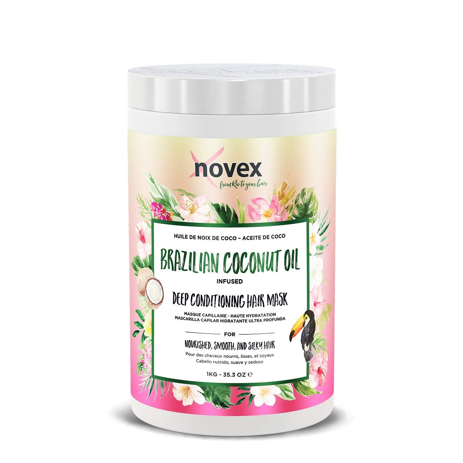 Novex Coconut Oil Deep Conditioning Mask, 35 oz - Infused with Pure 100 Organic Coconut Oil