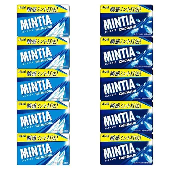 10 Mintia Assortment flavors Japanese Mint Tablet Candy (5 Wild and Cool 5 Cold Smash)