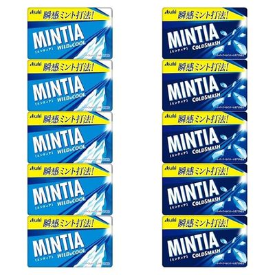 10 Mintia Assortment flavors Japanese Mint Tablet Candy (5 Wild and Cool 5 Cold Smash)