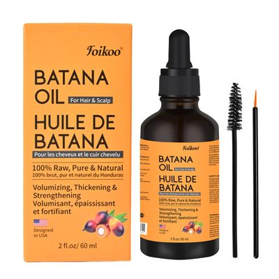 FOIKOO Batana Oil for Hair Growth Dr Sebi Organic, 100 Raw Pure Natural Botana Oil from Honduras, Deeply Nourishing Scalp for Hair Thicker and Stronger, 2 Fl Oz (2 Fl Oz, Pure)