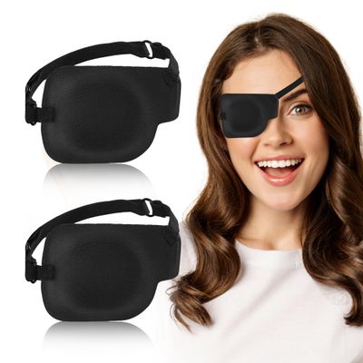 Eye Patches Cotton Eye Patches Eye Patches Medical Eye Patches for Adults and Kids, 2 Pcs 3D Eye Patch Black Adjustable Medical Eyepatch Right Eye