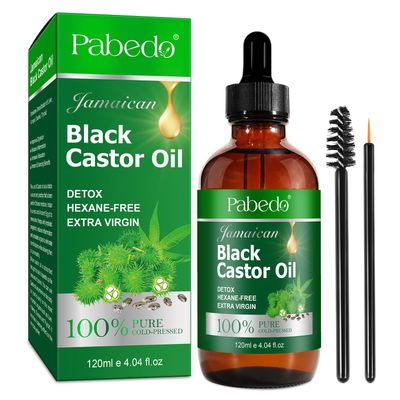 Black Castor Oil for Hair Growth (4.04 fl oz), Jamaican Black Castor Oil for Eyelashes and Eyebrows, Nourishes and Hydrates Hair, Skin Nails,Avoid Hair Loss, Thinning Hair for Men and Women