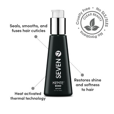 SEVEN haircare - Kente BOND Serum with Vit E Blueberry Extract- Restorative Serum for Damaged Hair - Smooth Seal Split Ends - Sulfate Free Paraben Free - 3.2 oz