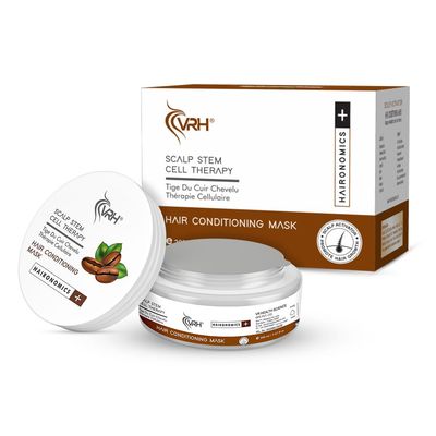 VRH Hair Conditioning Mask Nourishes Stimulates Hair Follicles Encourages Pore Opening Faster Hair Growth Features Herbocell, Coffee Extract Hydrolyzed Biotin Unisex (200ml) gray