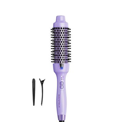 Wavytalk Thermal Brush, 1.5 Inch Ionic Thermal Round Brush Makes Hair Smoother Get Natural Curls (Lavender Purple)