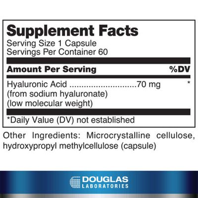 Douglas Laboratories Hyaluronic Acid 70 mg Hyaluronic Acid for Joint and Skin Health 60 Capsules