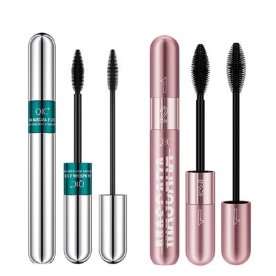 2Pcs 2 Step Lengthening Volumizing Tubing Mascara, Smudge-Proof, Clump-Free, 2 in 1 Black Mascara For Natural Lengthening And Thickening Effect