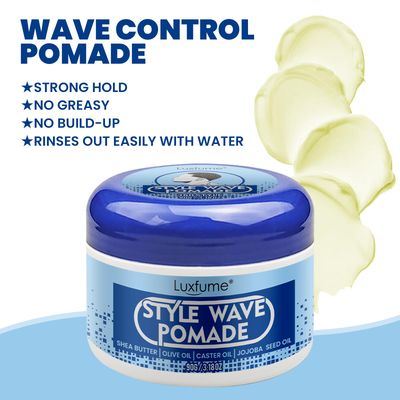 Luxfume Pomade for Men, 360 Wave Training and Wolfing Grease, Natural Wave Butter Cream with Shea Butter and Jojoba Seed Oil for Layered Waves, Moisture, Control and Silky Shine