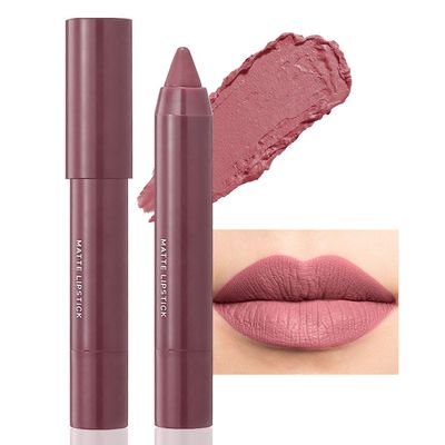 BINGBRUSH Crayon Matte Longwear Lipstick Pack Set,Moisture Smooth Color Stick Ultimate Lip Crayon for Makeup Collection - Waterproof Velvet Lipgloss (07, 1 Count (Pack of 1))