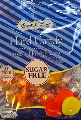 Coastal Bay Confections (1) Bag Sugar Free Hard Candy - Assorted Fruit Flavors - Sweetened With Splenda Fat Free 3 oz