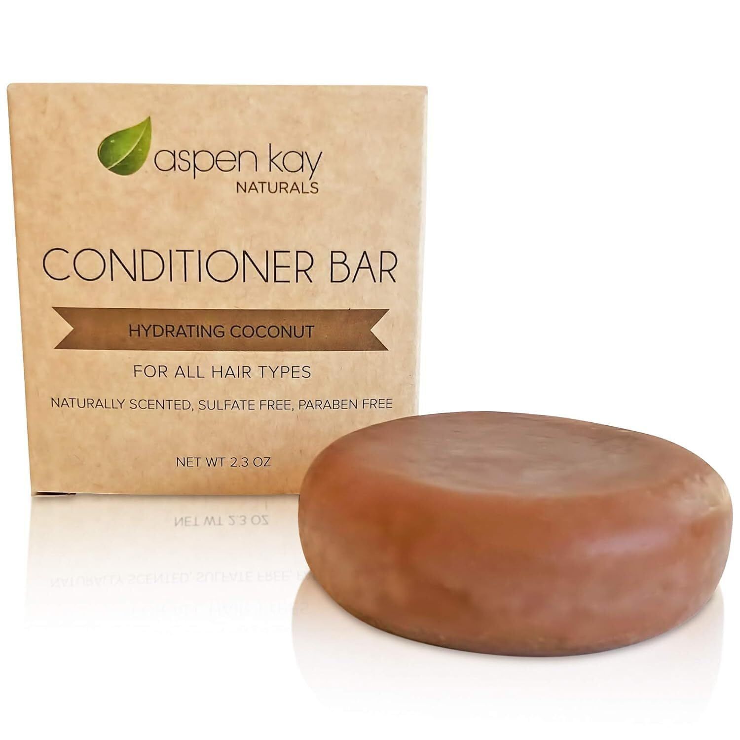 Coconut Argan Oil Conditioner Bar, Deep Moisturizing for Dry Damaged Hair. Hydrating Nourishing Solid Conditioner for Curly, Coily Color Treated Hair, Vegan Sulfate free, USA Made. 2.3 oz.