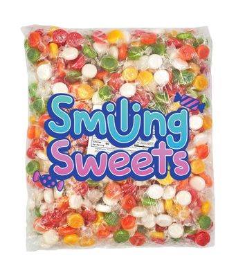 Smiling Sweets Tropical Fruit Hard Candy Discs, 2 lbs of Tropical Disc candy, Delicious Fruit Flavored Candy, Perfect for the Whole Family, Stock Up the Pantry or Office