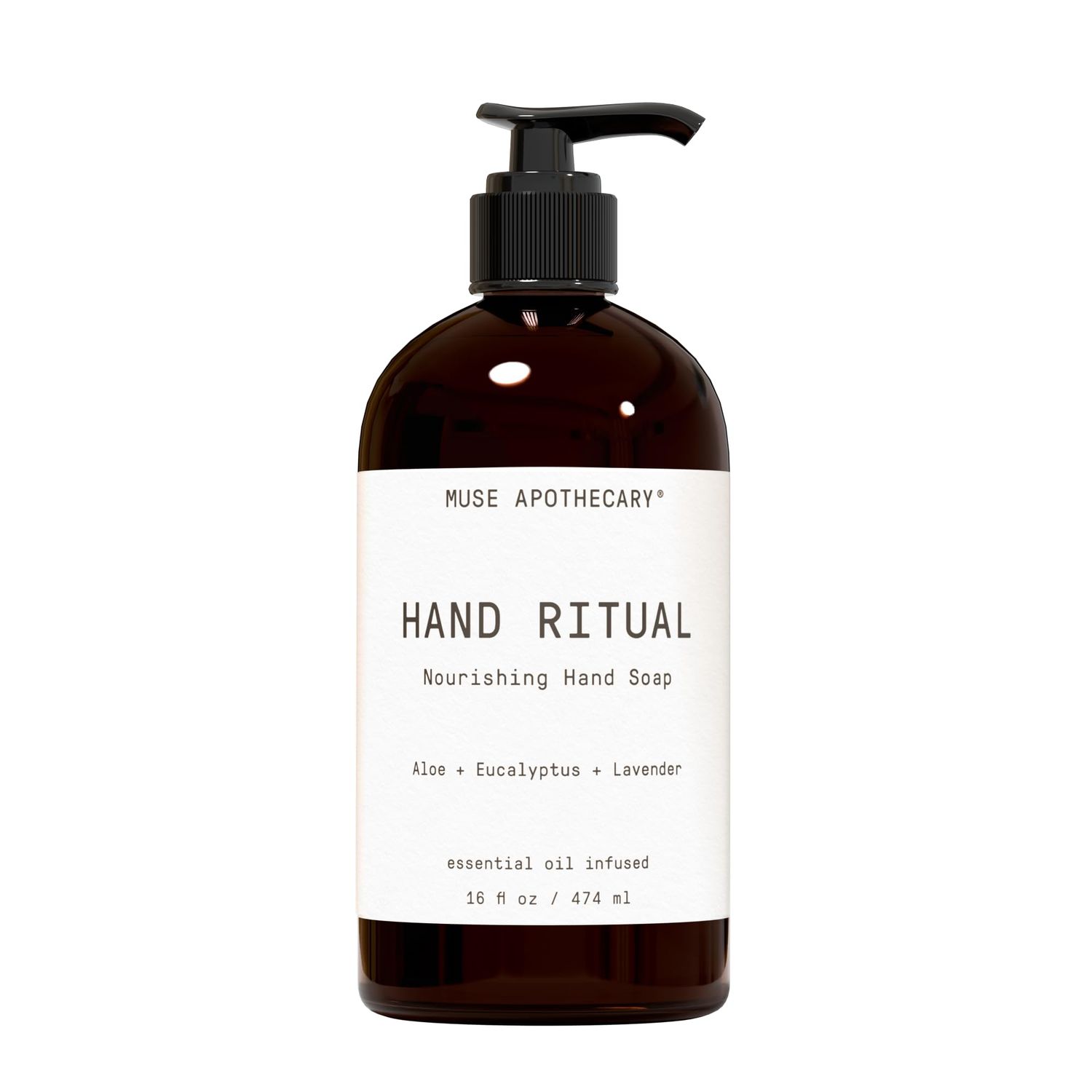 Muse Apothecary Hand Ritual - Aromatic and Nourishing Hand Soap, Infused with Natural Aromatherapy Essential Oils - USDA Certified Biobased - 16 oz, Aloe Eucalyptus Lavender