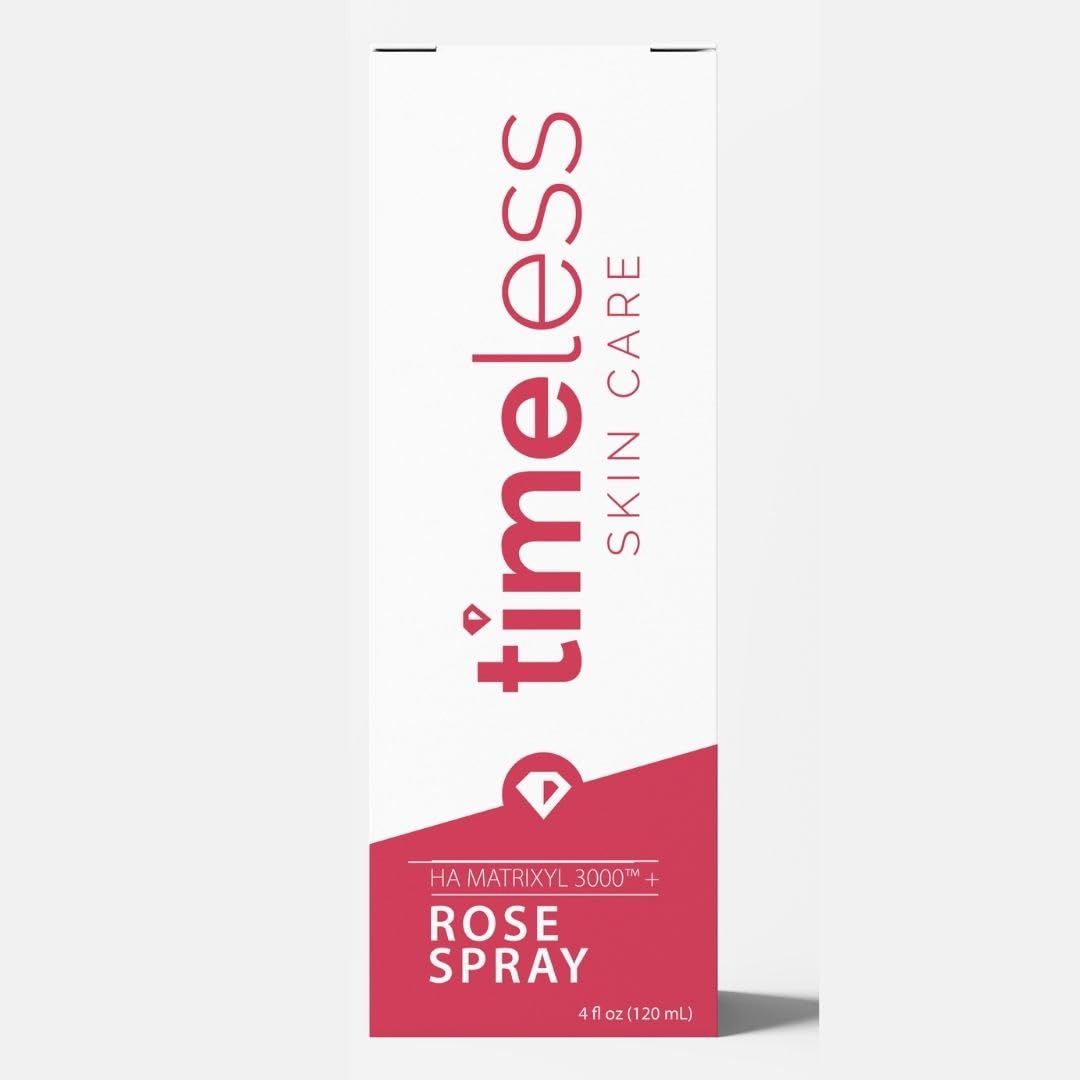 Timeless Skin Care HA Matrixyl 3000 with Rose Spray - Skin Care Mist with Hyaluronic Acid - Fragrance-Free Hydrating Face Spray - Soothing Matrixyl Mist - 4 oz