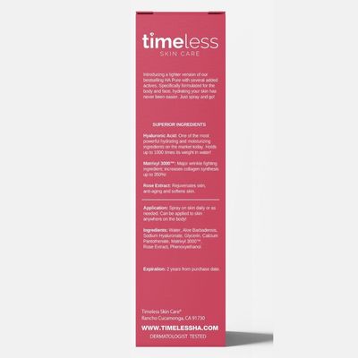 Timeless Skin Care HA Matrixyl 3000 with Rose Spray - Skin Care Mist with Hyaluronic Acid - Fragrance-Free Hydrating Face Spray - Soothing Matrixyl Mist - 4 oz