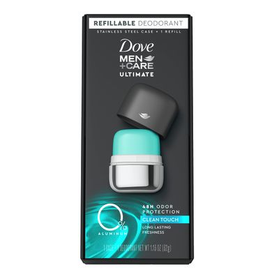 Dove MenCare Ultimate Refillable Deodorant Kit 0 percent Aluminum Clean Touch Aluminum Free Deodorant 1.13 oz