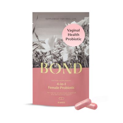 BOND 4-in-1 Female Probiotics - Vaginal Probiotics for Women, Lactobacillus Strains, Cranberry, Prebiotics - Vaginal Health, ph Balance Complex, BV, Gut Digestive Support, Womens Health - 60 Count