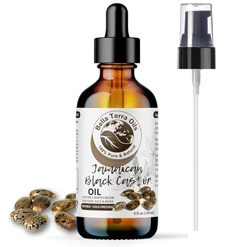 Bella Terra Oils - Black Castor Oil for Face 4oz - A Treasure of Vitamins Ricinoleic Acid, For Radiant Skin Complexion