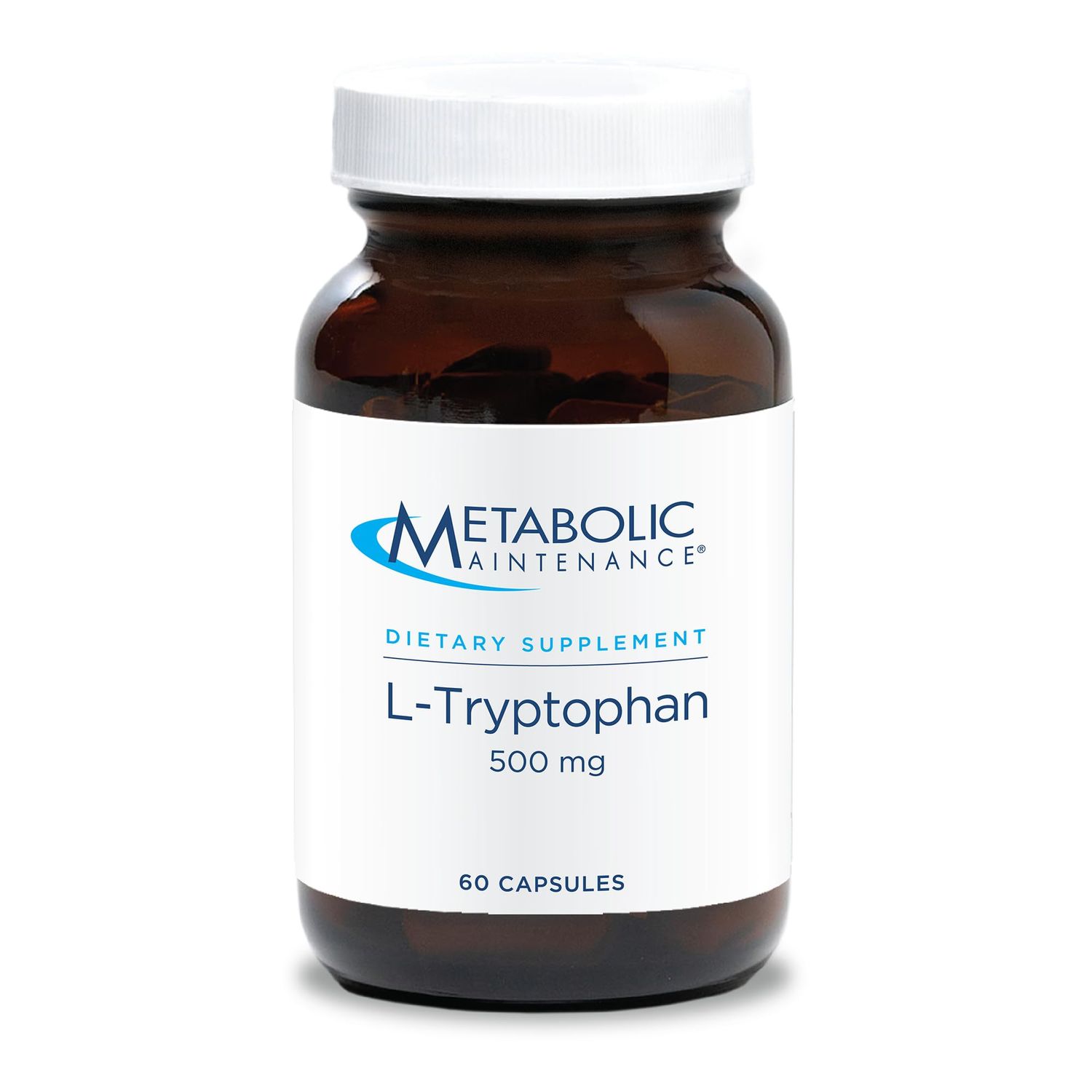 Metabolic Maintenance L-Tryptophan - 500mg Amino Acid in The &#39;Free Form&#39; for Superior Absorption Vitamin B6 - Mood Appetite Supplement, Vegan No Fillers (60 Capsules)