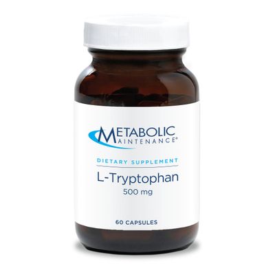 Metabolic Maintenance L-Tryptophan - 500mg Amino Acid in The &#39;Free Form&#39; for Superior Absorption Vitamin B6 - Mood Appetite Supplement, Vegan No Fillers (60 Capsules)