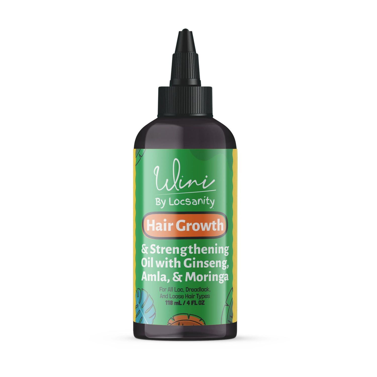 Wini by Locsanity Hair Growth Oil for Locs, Dreadlocks, Dreads, Loose Natural Hair - Blackberry, Alma, Moringa, Tamanu, Flax Seed, Ginseng, Hibiscus, Bhringraj 100 Narural Vegan 4 OZ