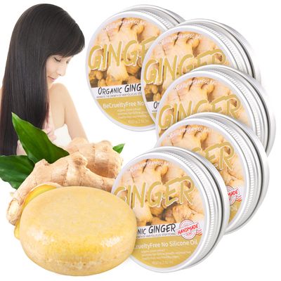 Zoreni Natural Organic Ginger Hair Regrowth Shampoo Bar Soap for Anti Hair Loss, Dandruff, Itching - Promotes Hair Growth, All Hair Types (3 Pcs)