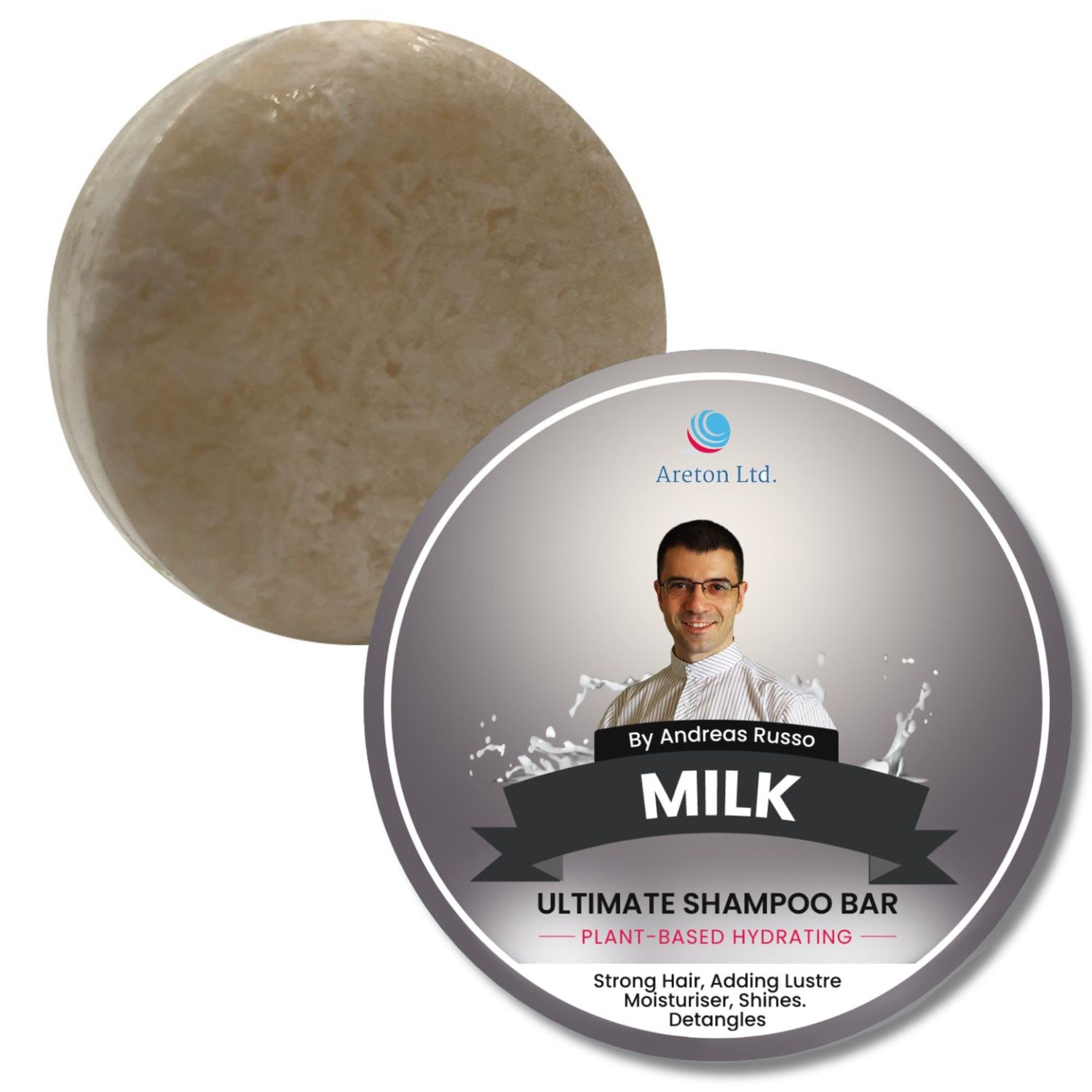 HandMade Milk Shampoo Bar Natural Conditioner For Dry Hair, Prevents Split Ends With Plant Based Hydrating SLS Free Shampoo