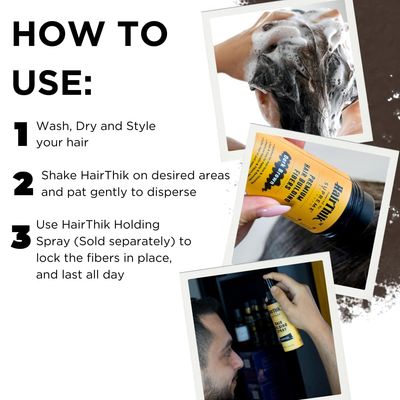 HairThik Hair Building Fibers - Instantly Fill in Fine or Thinning Hair for Thicker, Fuller-Looking Hair for Men Women - Hair Thinning Balding Solution 55 Grams (Dark Brown)